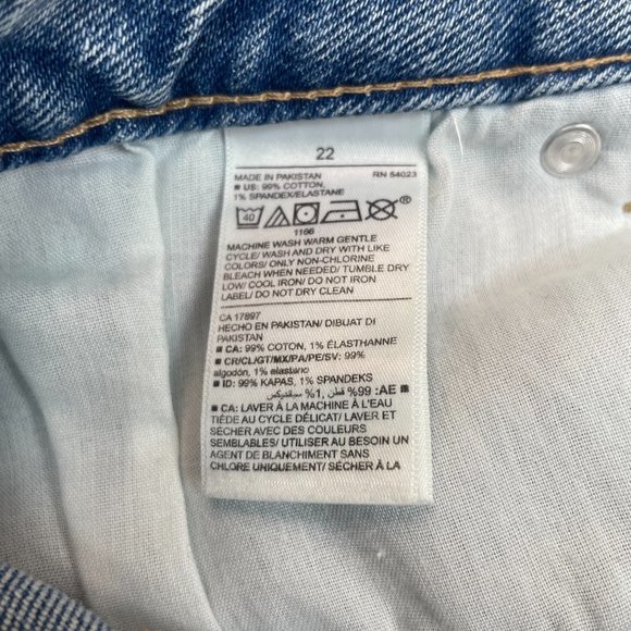 Old Navy Jeans 22 High-Rise OG Straight Leg Ankle Acid Wash Ripped Stretch - Picture 12 of 12